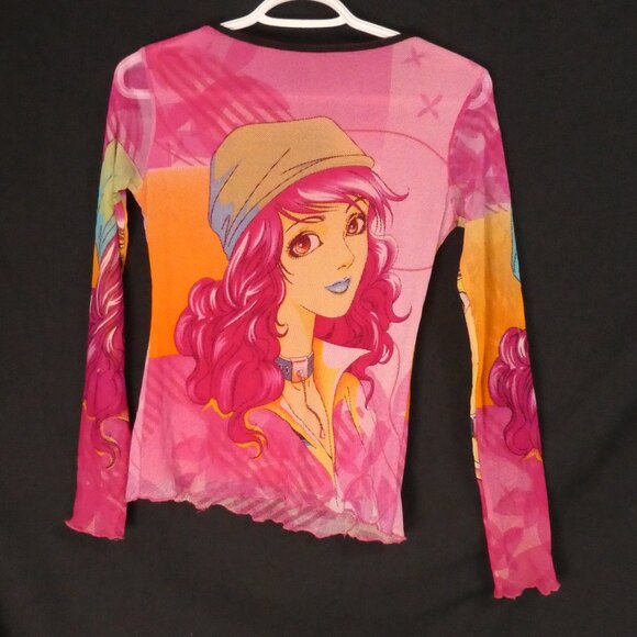 Girls Colorful Lined Vibrant Graphic Shirt | m - l | Pristine Condition - Picture 2 of 16